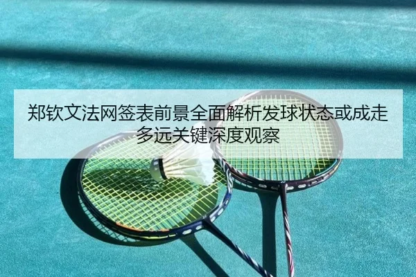 郑钦文法网签表前景全面解析发球状态或成走多远关键深度观察